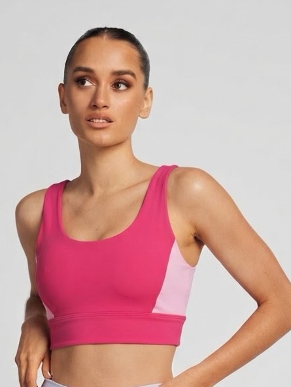 Wilo The Label Pink Colorblock Sports Bra